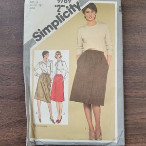 Simplicity Vintage 1980 Skirt Pattern 9789