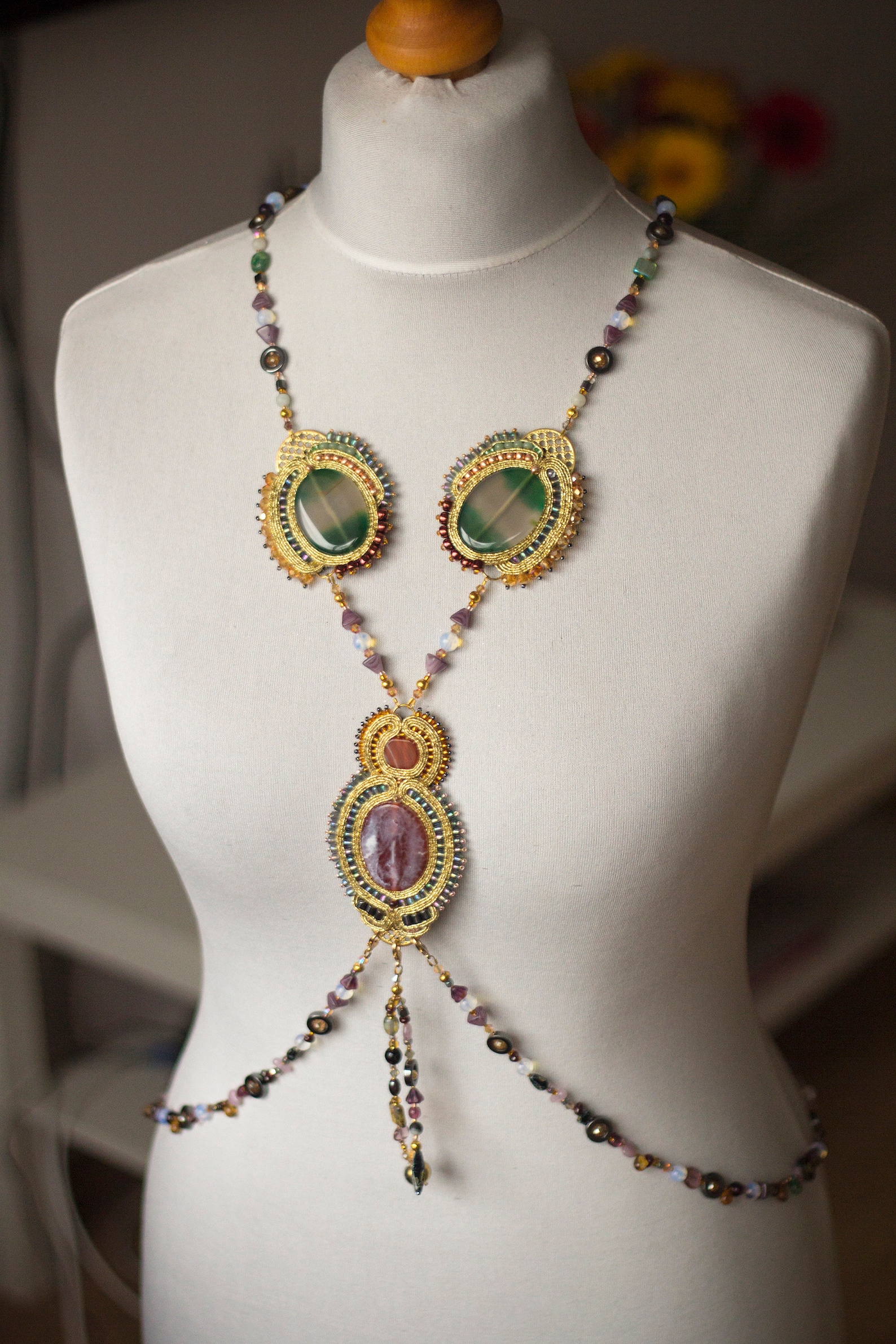 Belly Dancer Necklace LIMERENCE, Bridal Convertible Body Chain Jewelry