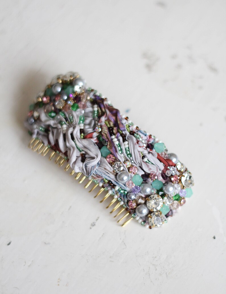 Crystal Hair Comb for Wedding / Pastel Hair Accessory / Etsy