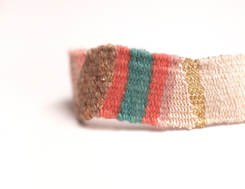 Individually handwoven bracelets Textile bracelet Unique pieces Sustainable jewelry Artistic bracelets image 2