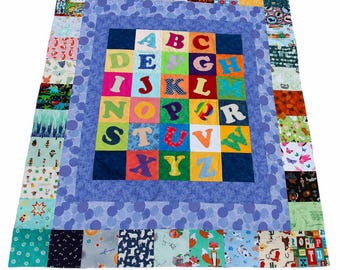 Kit de colcha con alfabeto ABC para NIÑOS / Kit de colcha "Veo, veo" de 40x50 cm / Aplicación para principiantes