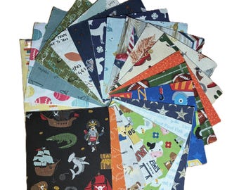 Paquete de telas Charm Pack de 4.5 pulgadas para acolchado / 42 cuadrados de algodón precortados para acolchado / Paquete de telas I Spy / Paquete de telas Patchwork (para niños)