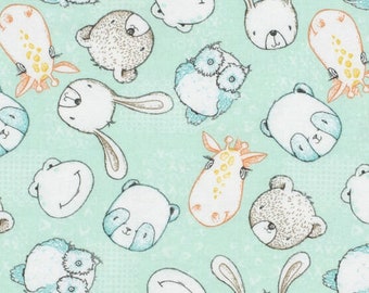 Bunny Moon Flannel Nursery Fabric Cuddle Me Animals Magic Moon Flannel Fabric Teddy Frog Panda Owl