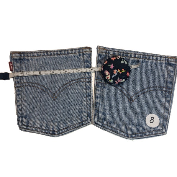 Large Levis Back Pockets Set of 2 - Reclaimed Salvaged Denim Jean, Denim Jean Pieces, Patchwork, Sewing, Quilting, Repurposed Denim Crafting