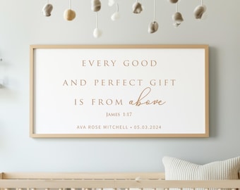 Personalized Scripture Nursery Sign – Engraved Wooden Wall Art