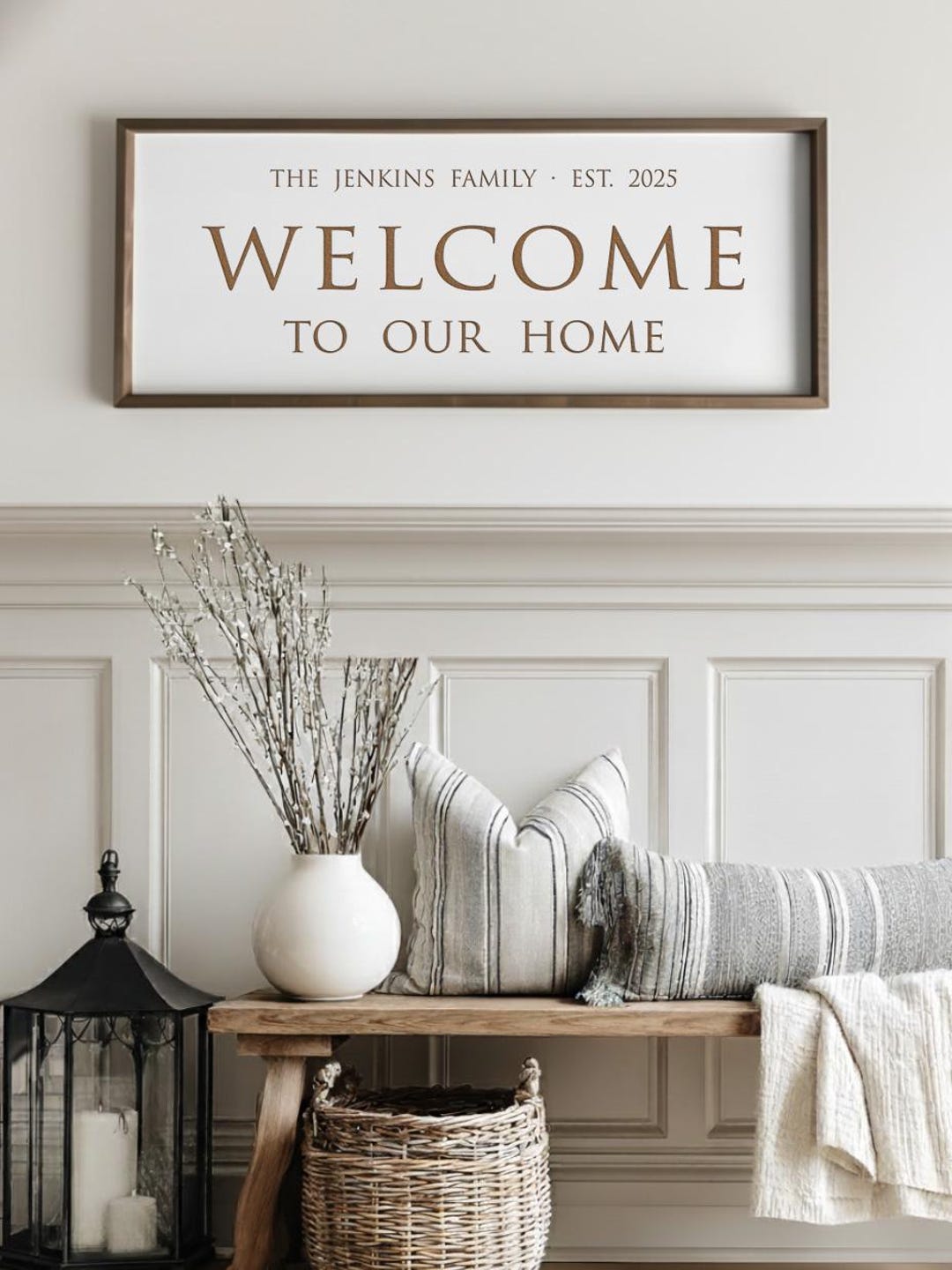 Welcome to Our Home Sign – Rustic Entryway Wall Art for Family and ...