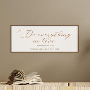 Modern Christian Art Do Everything in Love Bible Verse Sign – Christian Home Decor, Engraved Scripture Wall Art, Personalized Name Gift