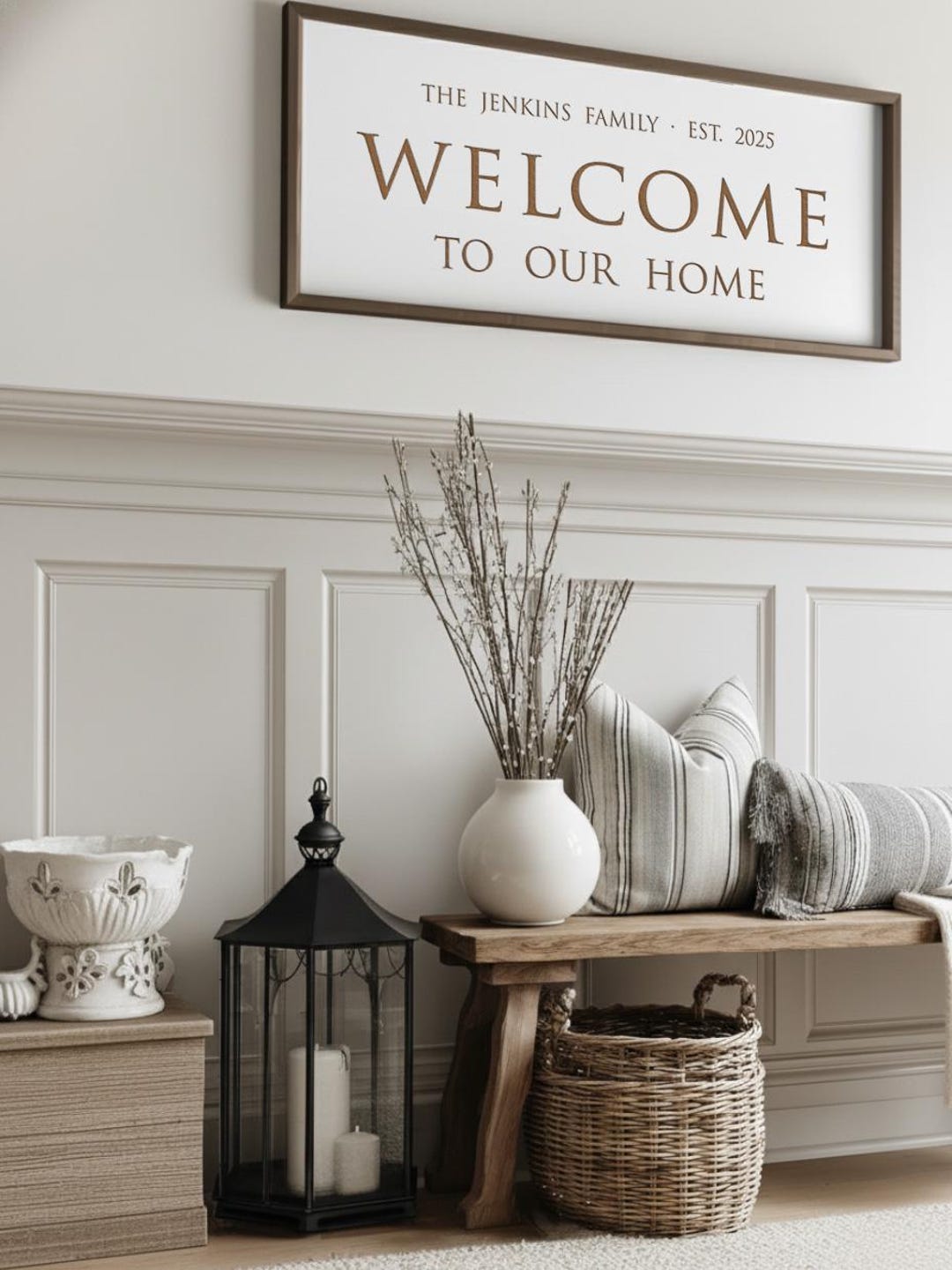 Welcome to Our Home Wall Art – Cozy Rustic Sign for Entryway or Living ...