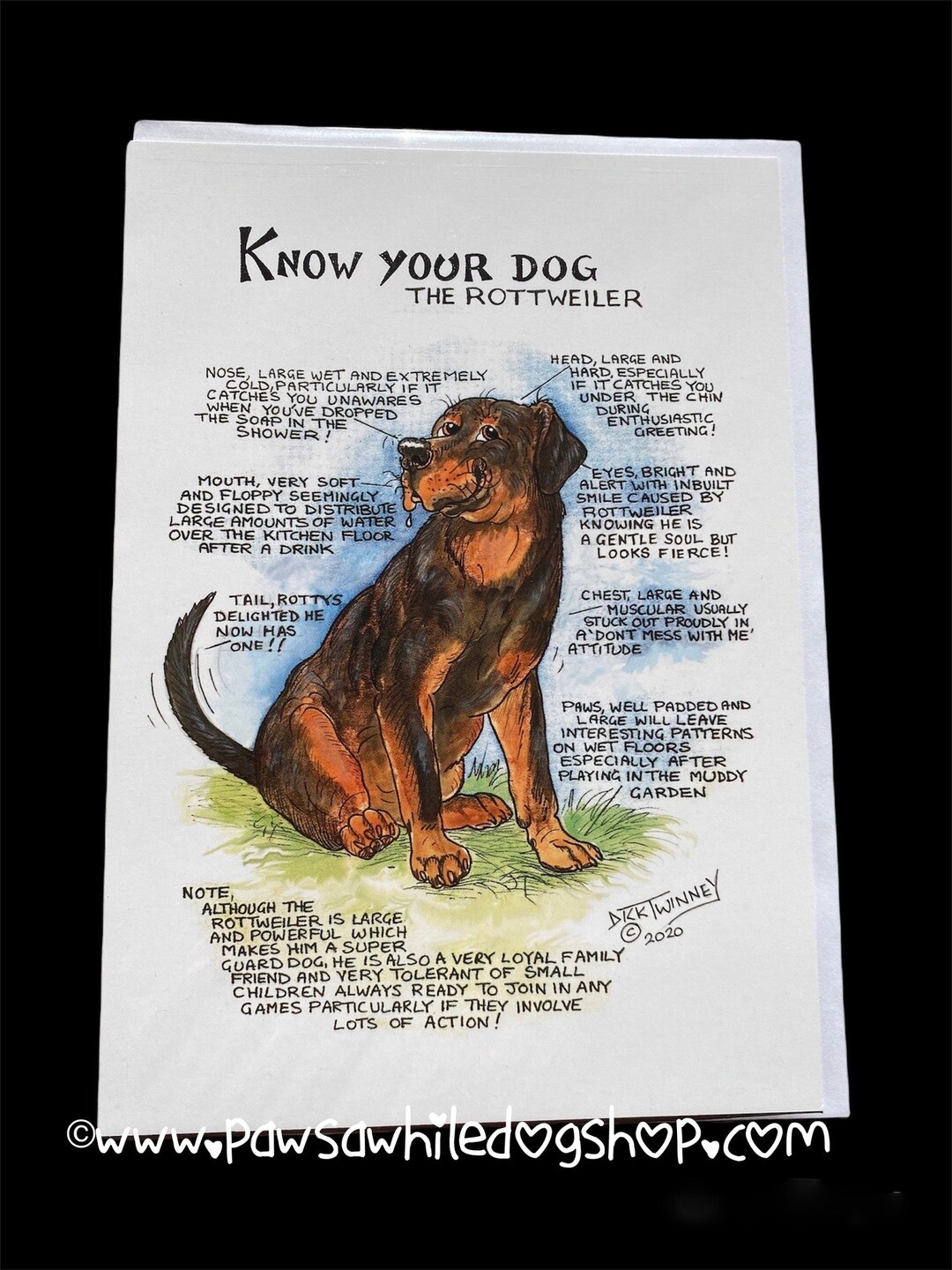 Rottweiler Rottie Conoce a tu perro A5 tarjeta de cumpleaños / - Etsy ...