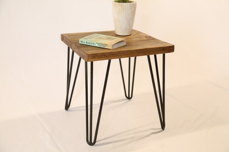 Wooden Side Table / Bedside Table hairpin Legs Etsy