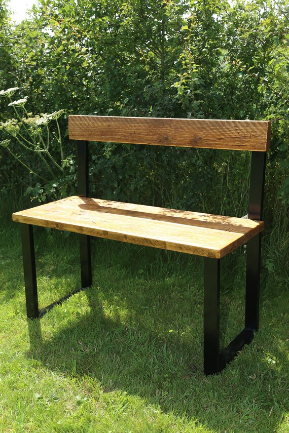 Garden Bench Wooden Seat On Metal Legs Outdoor - Metal And Wooden Garden Benches Garden Bench Wooden Seat On Metal Legs Outdoor - Metal And Wooden Garden Benches