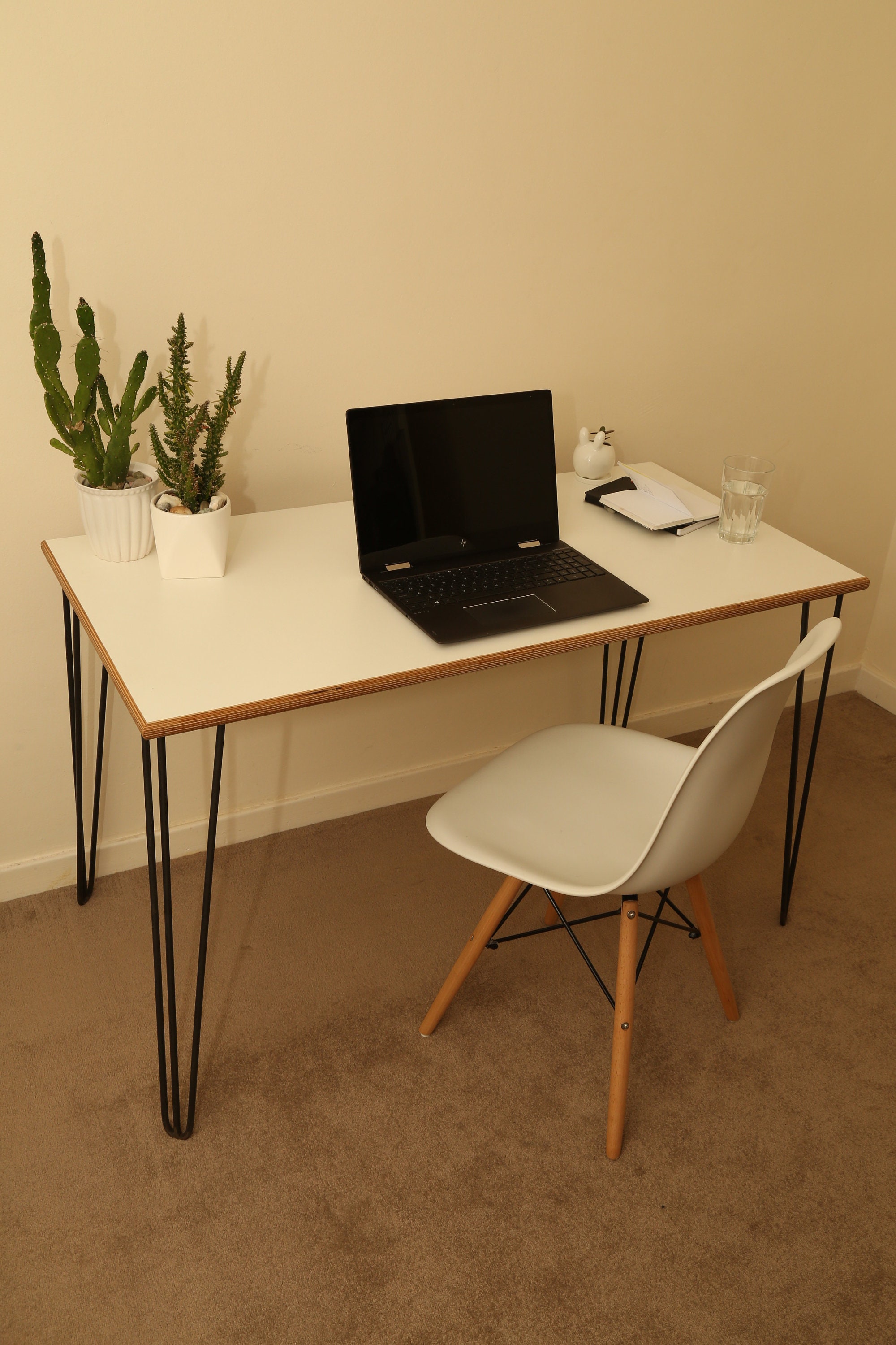 Modern Office Computer Desk With Birch Ply Formica Top And Etsy