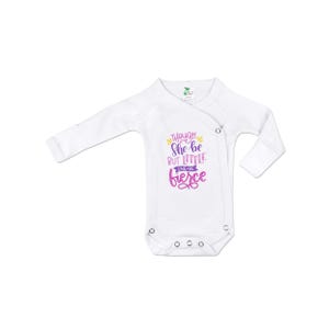 Little but Fierce Kimono Long Sleeve Kimono Bodysuit—NICU-Friendly Preemie Clothes for Your Preemie Girl