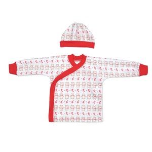 Christmas Bear Crossover-Tee Set - NICU-Friendly Preemie Clothes for your new Preemie boy - Size: Teeny (2-4lbs) & Preemie (3-6lbs)