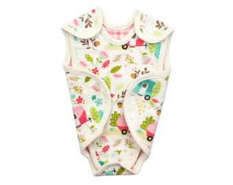 Happy Camper Reversible NIC-Suit - NICU-Friendly Preemie Girl Clothes available in Micro (1-2.5lbs), Teeny (2-4lbs) and Preemie (3-6lbs)