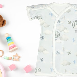 Fly Away Bamboo NICU Gown—NICU-Friendly Preemie Clothes for Your Preemie. Sizes: Micro, Teeny, Preemie, PICU-Friendly Newborn, and 0-6M.