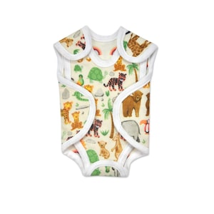 Jungle Reversible NIC-Suit - NICU-Friendly Preemie Girl Clothes available in .Micro (1-2.5lbs), Teeny (2-4lbs) and Preemie (3-6lbs)