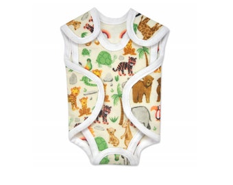 Jungle Reversible NIC-Suit - NICU-Friendly Preemie Girl Clothes available in .Micro (1-2.5lbs), Teeny (2-4lbs) and Preemie (3-6lbs)