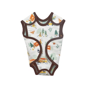 Gone Camping Reversible NIC-Suit - NICU-Friendly Preemie Baby Clothes available in .Micro (1-2.5lbs), Teeny (2-4lbs) and Preemie (3-6lbs)