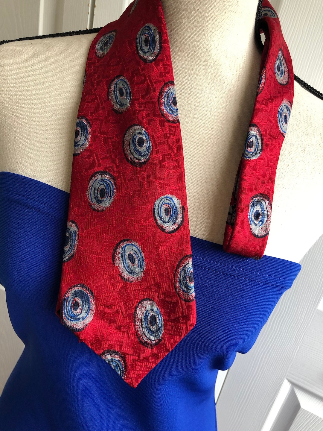 Vintage Countess Mara Red Silk Necktie Made in America Etsy