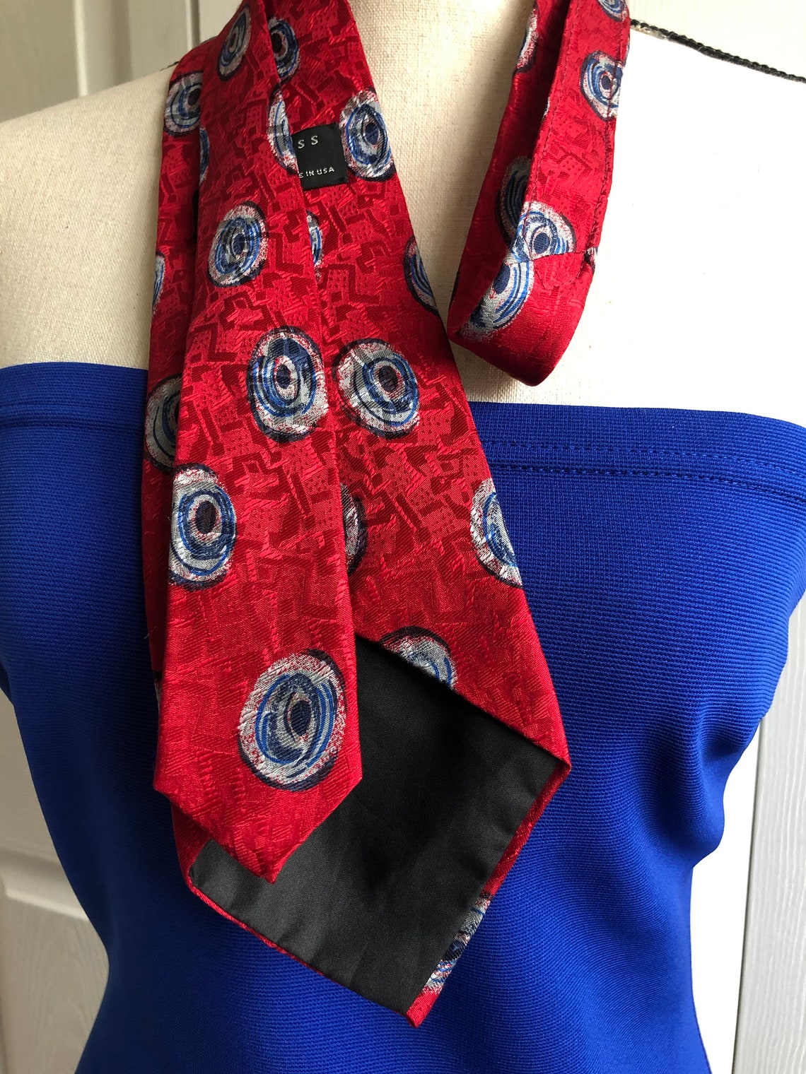 Vintage Countess Mara Red Silk Necktie Made in America | Etsy