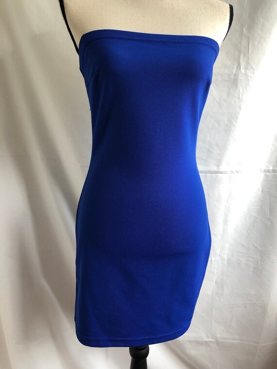 Vintage ROBERTA Strapless Dress Cobalt Blue