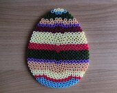 Easter Egg,  Easter Deco, Whovian, Doctor Who, Fourth Doctor, Hama Beads, perler beads,fuse beads, pixel art, geekery, craft bead, colorful