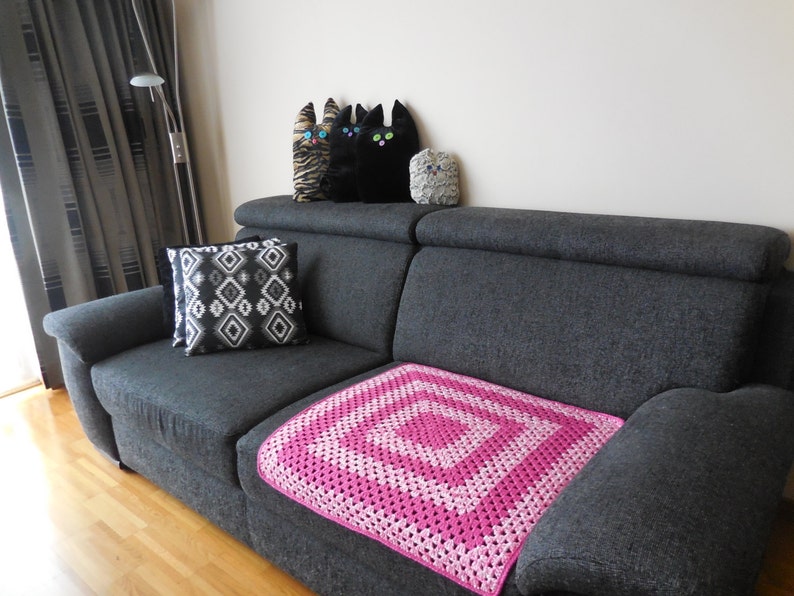Pink Crochet Granny Blanket Square for Cat or Dog | Etsy