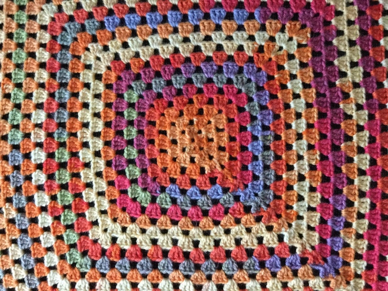 Crochet Blanket Baby Blanket Granny Square Doll Blanket Etsy