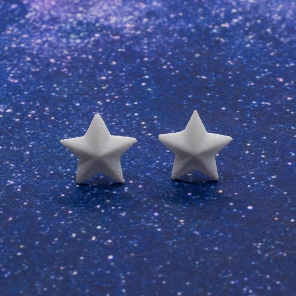 Star Stud Earrings, 3D Printed Five-Point Stars, Star Post Earrings, Astronomy Earrings, Star Jewelry, Tiny Earrings, Star Earrings