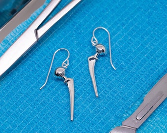Heupvervangende oorbellen: orthopedisch cadeau, na heupoperatie, orthopedisch chirurg medische geschenken, herstel operatie, cadeau voor arts