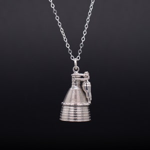 Rocket Engine Necklace, 3D Printed Jewelry, F-1 Saturn V Rocket Engine, NASA Jewelry, Apollo Program, NASA Gifts, Rocket Scientist