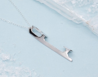 Ice Skating Blade Pendant, Ice Skating Jewelry, Ice Skate Necklace, Figure Skate, Hockey Gift, Ice Skating Gift, Winter Games, Hockey Mom