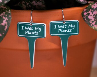 Grappige plant ringoorbellen: Crazy Plant Lady cadeau, grappige plantenlabels, cadeau voor plantenliefhebbers, plantenliefhebber cadeau, plantendame sieraden