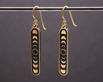 Pendientes de eclipse solar, fases del eclipse solar, cronograma del eclipse solar, joyería espacial dorada, regalo de astronomía para el eclipse solar de 2026.