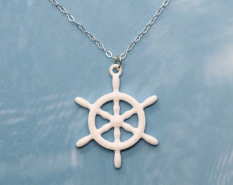Nautical Steering Wheel Pendant, 3D Printed Nylon Boat Necklace, Nautical  Jewelry, Captain Necklace, Sailing Gift, Boat Wheel
