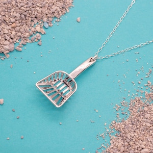 Litter Box Scoop Pendant, 3D Printed for Cat Moms and Veterinarian Gift, Cat Jewelry, Crazy Cat Lady Gift, Unique Cat Gifts, Cat Lover Gift