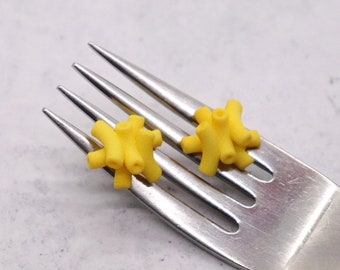 Mac N Cheese Stud Earrings, 3D Printed Macaroni and Cheese Posts, Funny Gift for Her, Foodie Gift, Mac and Cheese Miniature Food, Food Gifts