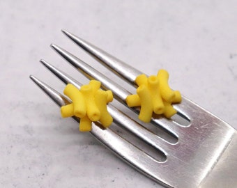 Mac N Cheese Stud Earrings, 3D Printed Macaroni and Cheese Posts