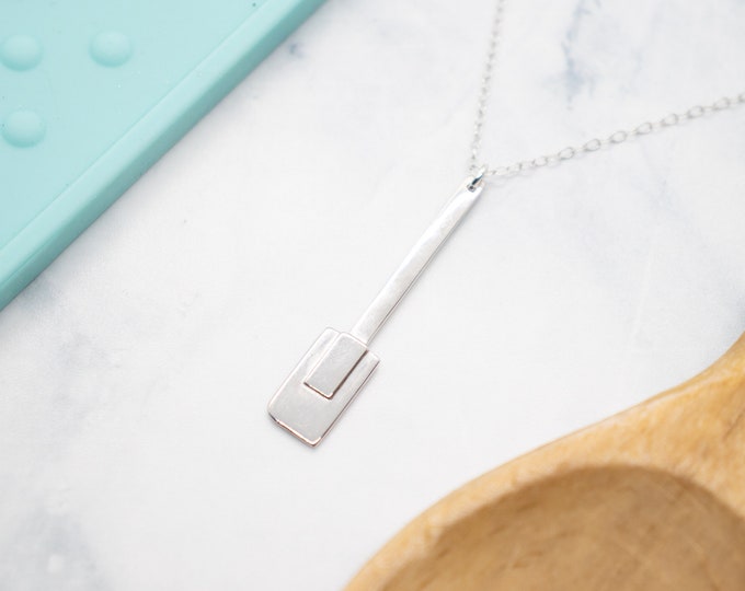 Spatula Pendant: 3D Printed Gift for Bakers, Rubber Scrapper Necklace, Baking Gift, Baking Necklace, Baker Gift, Made to Order