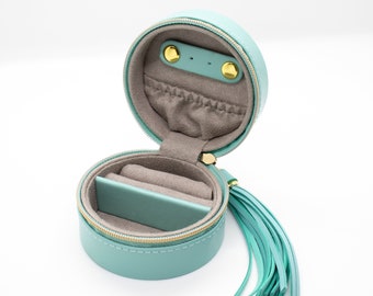 Aqua Travel Jewelry Case: Small Jewelry Travel Case, Jewelry Travel Box, Mini Jewelry Travel Case, Fun Travel Jewelry Case, Gift for Her
