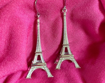 Eiffel Tower Earrings: 3D Printed Jewelry, Trip to Paris France, Detailed Eiffel Earrings, Travel Earrings, Paris Trip Gift