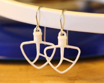 KitchenAid Style Beater Earrings, 3D Printed Nylon Mixer Jewelry, Baking Earrings Gift for Her, Baking Jewelry for Cookie Makers, Baker Gift