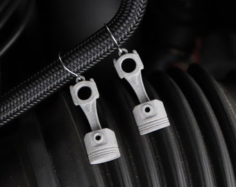 Piston and Connecting Rod Earrings: 3D Printed Nylon Jewelry for Gear Heads
