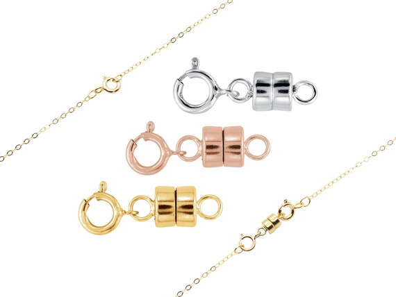 Magnetic Clasp Converter: Silver Magnetic Clasp, Gold Magnetic Clasp, Rose Gold Magnetic Clasp, Small Magnet Clasp for Jewelry, Made in USA