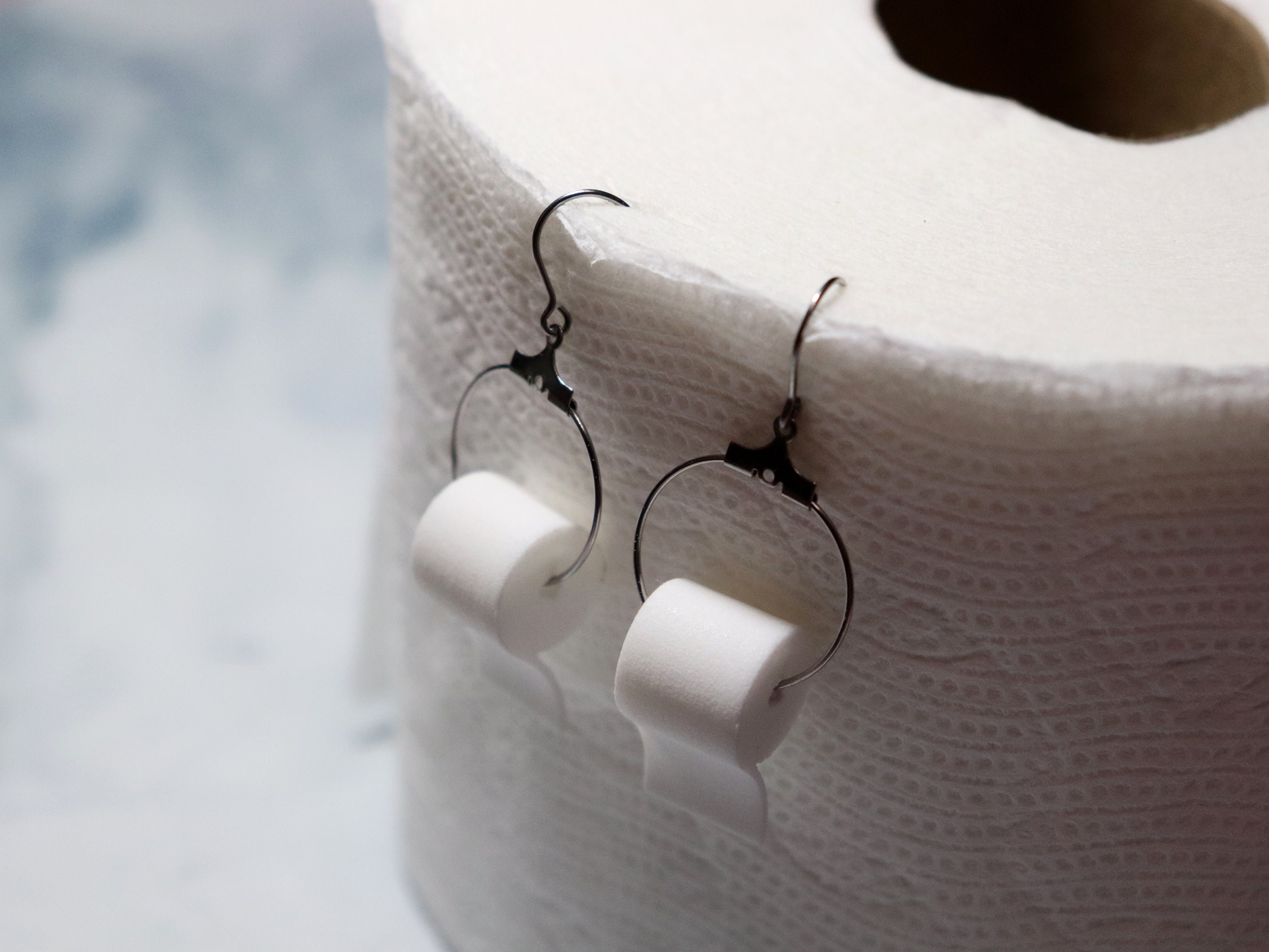Toilet Paper Roll Earrings 3D Printed Nylon & Stainless Etsy