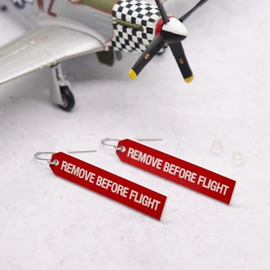 Remove Before Flight Earrings, Female Pilot Gifts, Aviation Gifts, Female Aviator, Airplane Gifts, Women in Aviation, Flight Instructor Gift