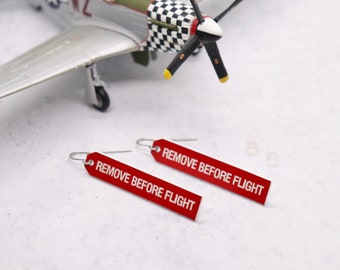 Remove Before Flight Earrings: Female Pilot Gifts, Aviation Gifts, Female Aviator, Airplane Gifts, Women in Aviation, Flight Instructor Gift