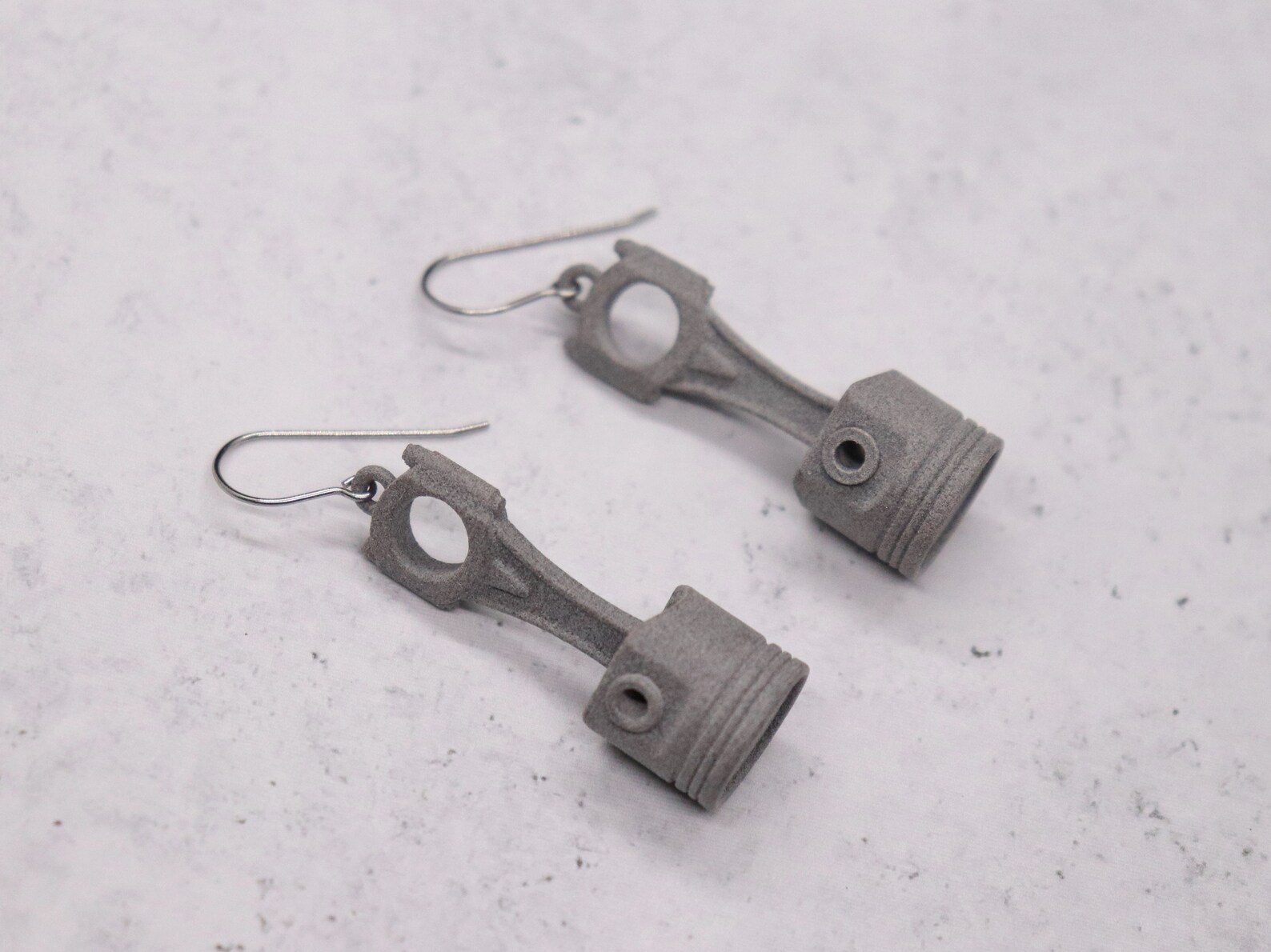 Piston and Connecting Rod Earrings 3D Printed Nylon Jewelry Etsy