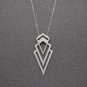 Valorous Necklace, Art Deco Jewelry, 3D Printed Jewelry, Silver Jewelry for Women, Gold Trendy Jewelry, Sterling Geometric Jewelry image 7